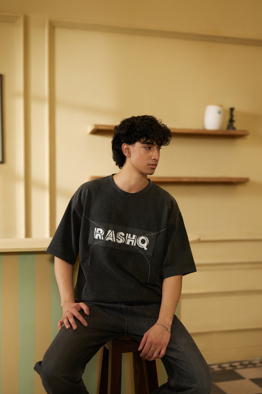 BLACK ACID WASH SIGNATURE T-SHIRT