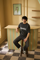BLACK ACID WASH SIGNATURE T-SHIRT