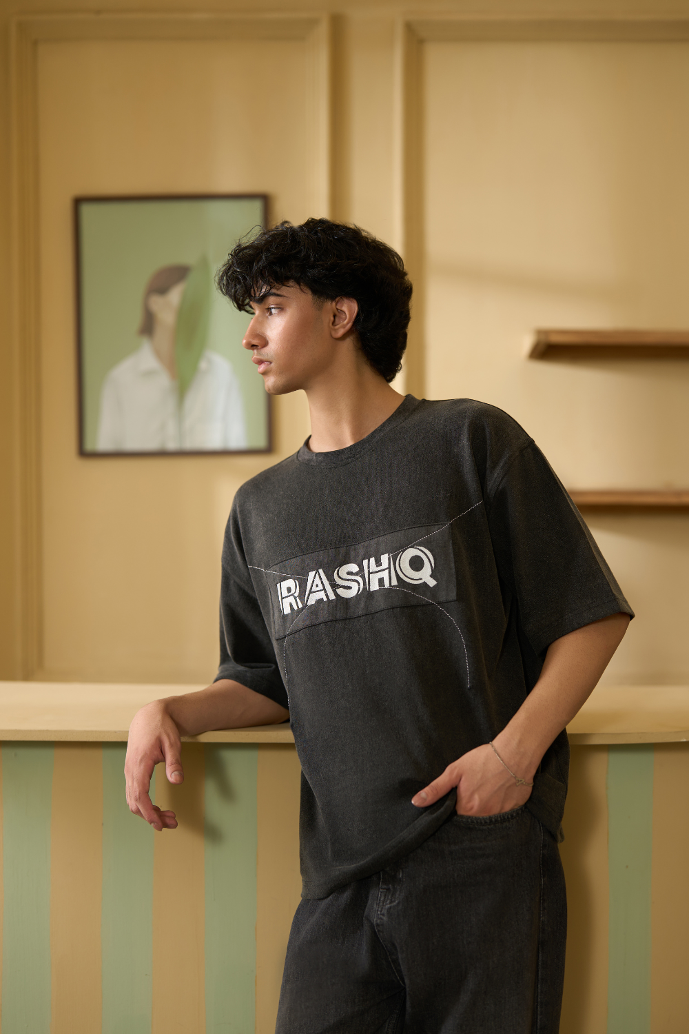 BLACK ACID WASH SIGNATURE T-SHIRT