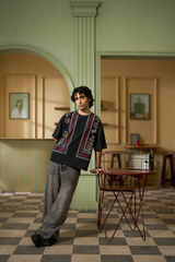 BLACK ACID WASH QAATIL T-SHIRT